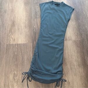 ALLSAINTS | Women’s 0 | DRAWCORD SIDE MINI DRESS | Flint Stone Blue